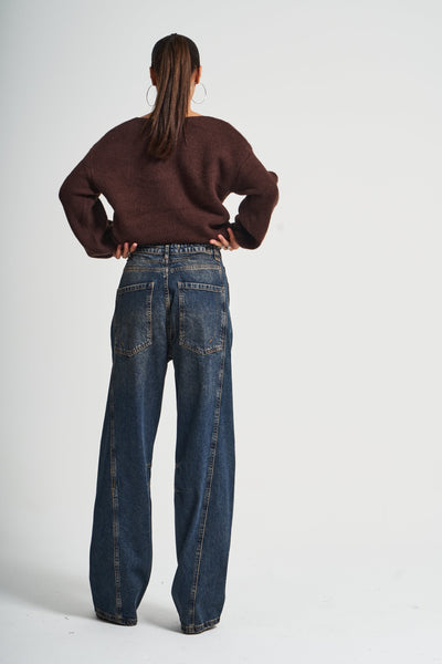 EDIE HIGH RISE STRAIGHT CUT JEANS