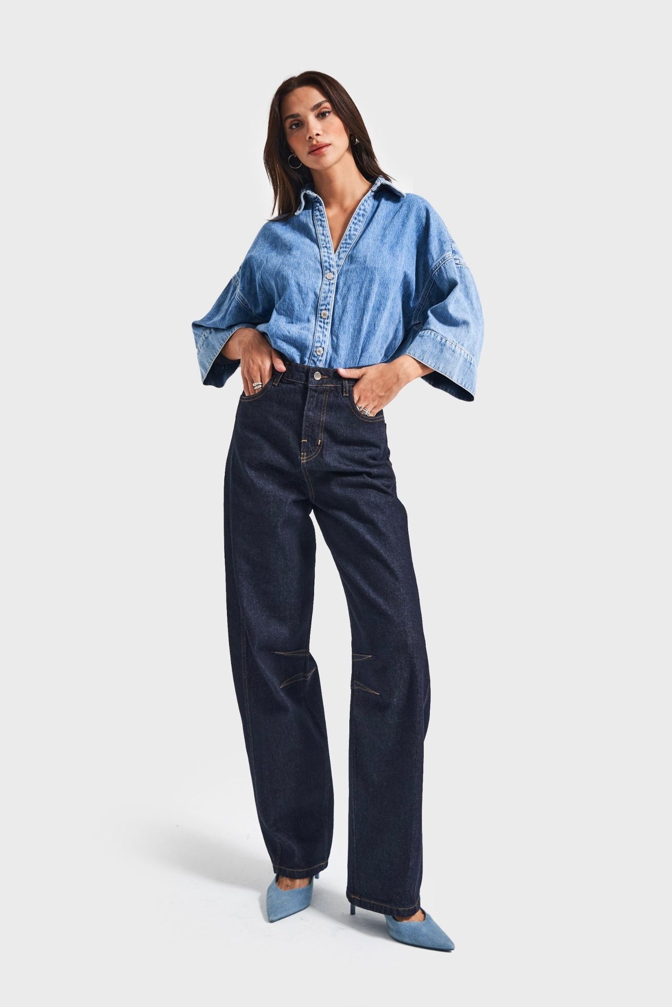 DOLLY HIGH RISE STRAIGHT   CUT JEANS