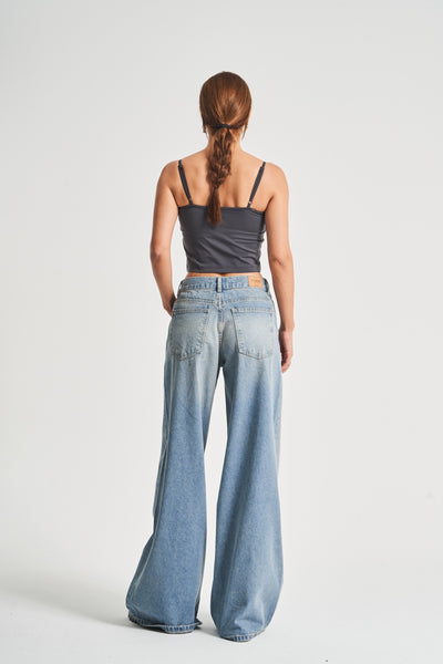AGUATE WIDE-LEG MID-RISE JEANS