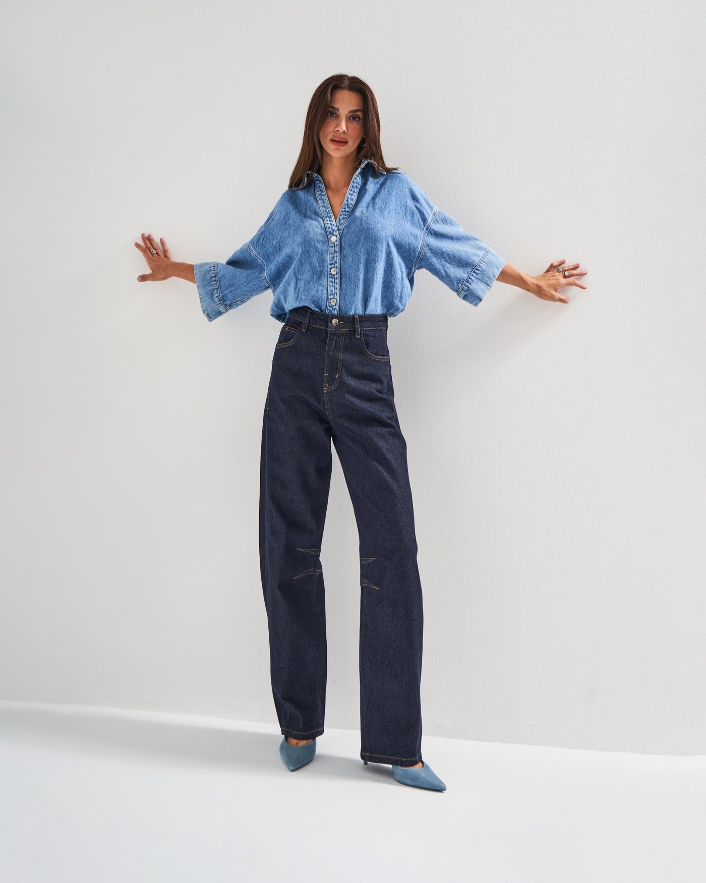 DOLLY HIGH RISE STRAIGHT   CUT JEANS