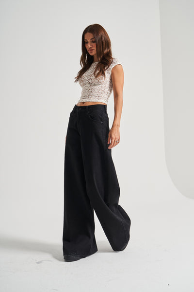 ELORA MID RISE WIDE LEG JEANS