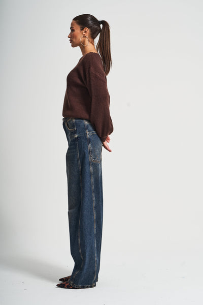 EDIE HIGH RISE STRAIGHT CUT JEANS