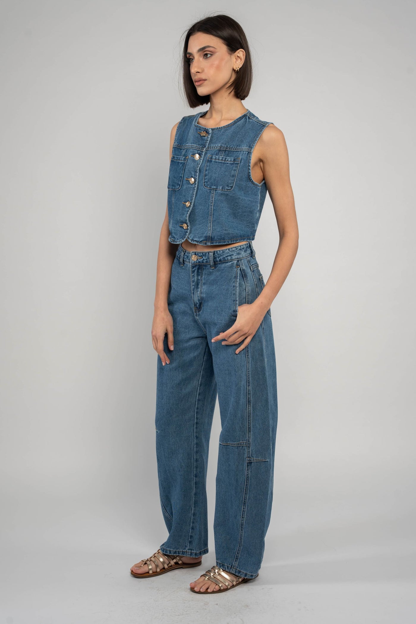 SELENA DENIM MATCHING SET – bleumarin