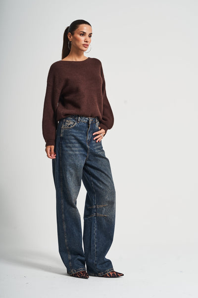 EDIE HIGH RISE STRAIGHT CUT JEANS