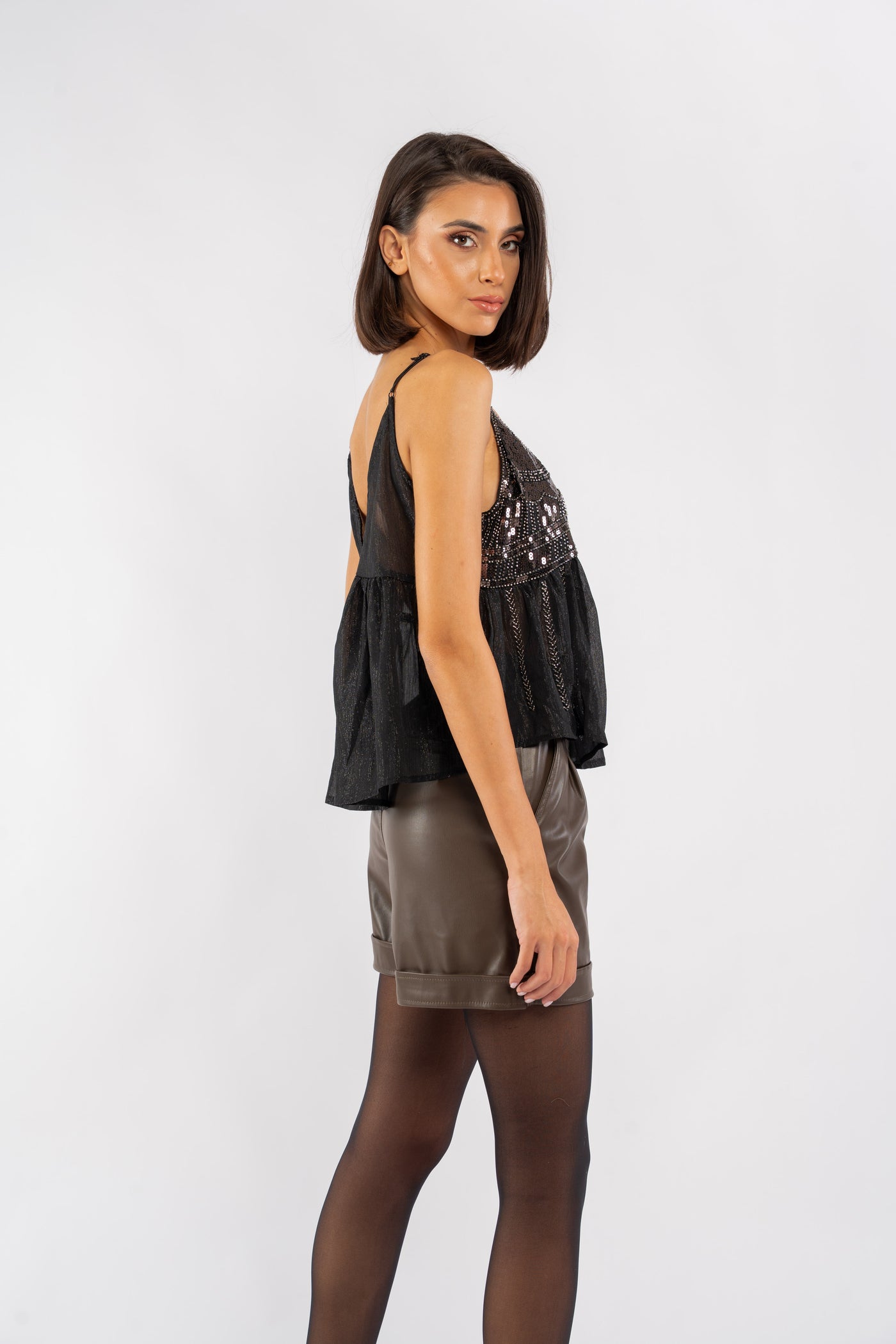 AIMÉE LEATHER SHORTS