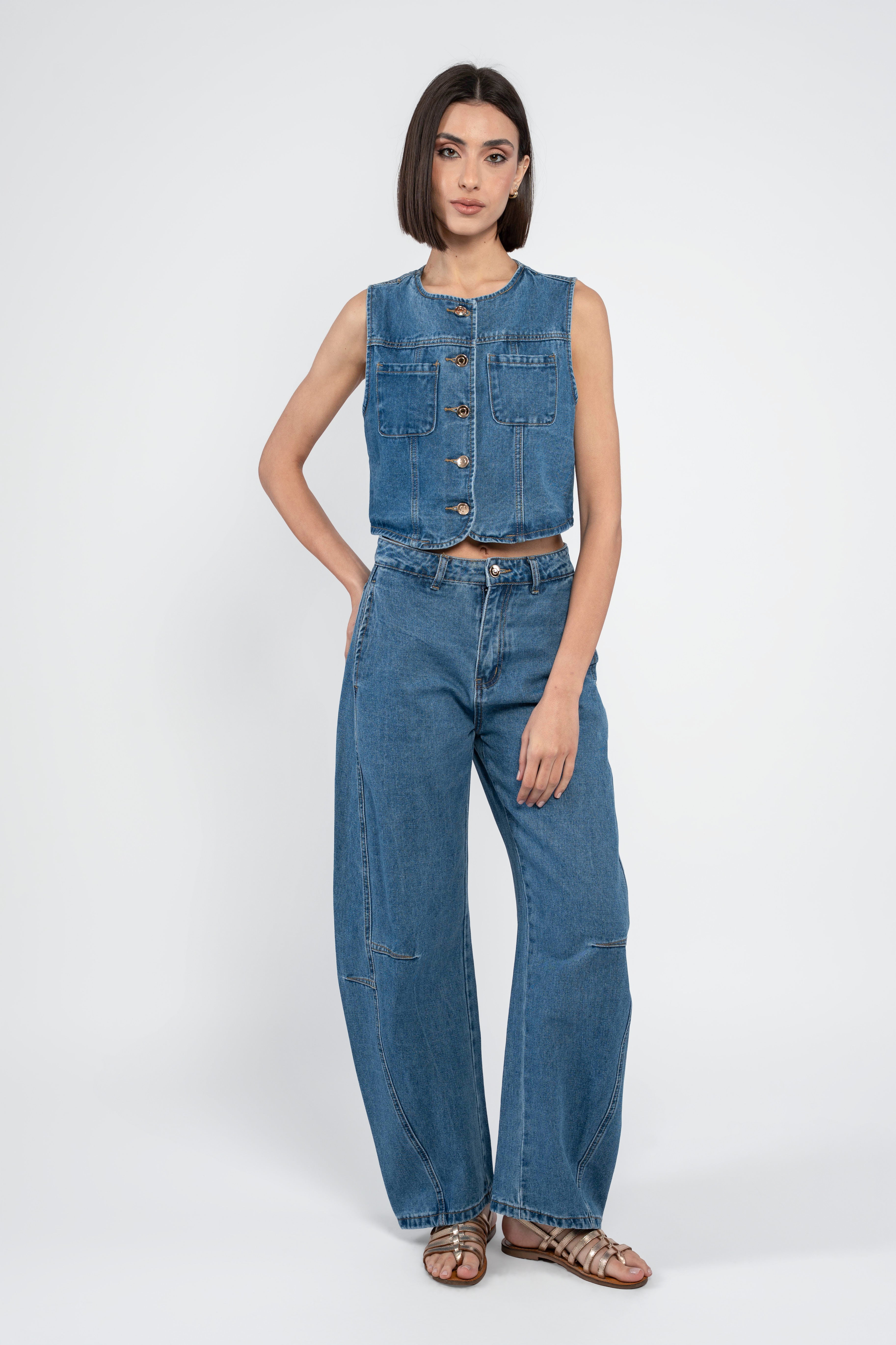 SELENA DENIM MATCHING SET – bleumarin